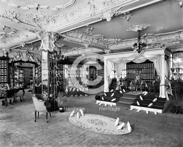 Ladies' shoe department, Harrods, Brompton Road, Knightsbridge, London, 1919. Artist: Adolph Augustus Boucher.