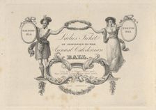 Ladies Ticket of Admission to the Annual Caledonian Ball, 1824. Creator: Asher Brown Durand
