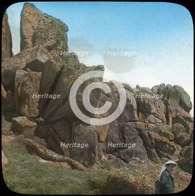 Ladies Wishing Chair, Logan Rock, near Treen, Cornwall, late 19th or early 20th century.  Artist: Church Army Lantern Department