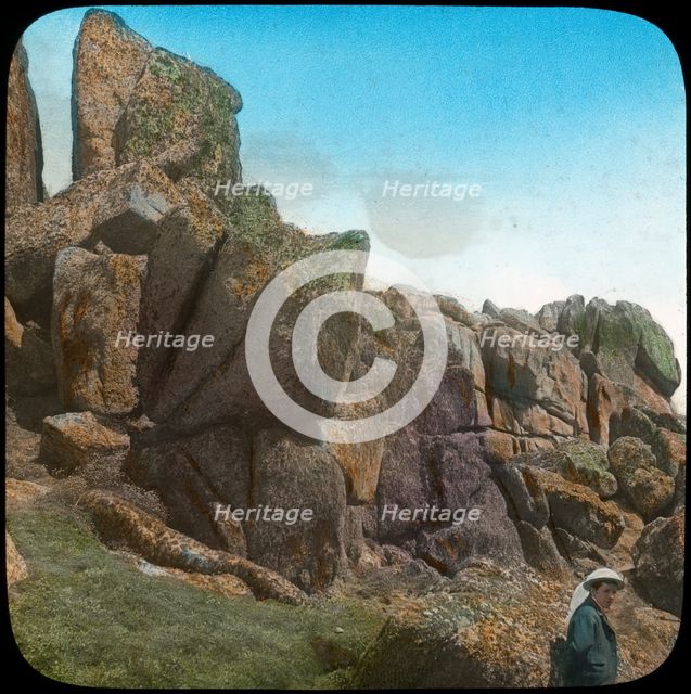 Ladies Wishing Chair, Logan Rock, near Treen, Cornwall, late 19th or early 20th century.  Artist: Church Army Lantern Department