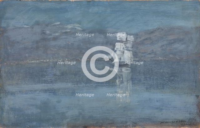 Ladscape with a Sailing Boat, End 1890s. Artist: Levitan, Isaak Ilyich (1860-1900)