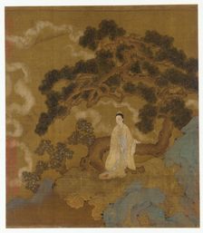 Lady Under a Gnarled Pine Tree, Ming dynasty, 16th century. Creator: Unknown