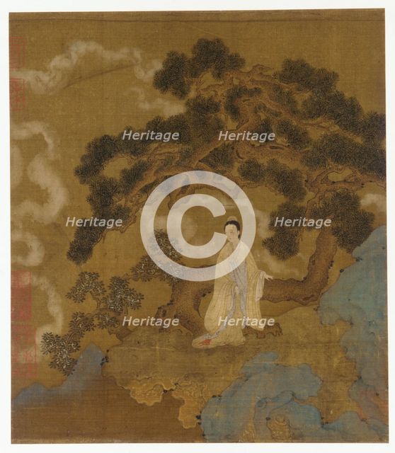 Lady Under a Gnarled Pine Tree, Ming dynasty, 16th century. Creator: Unknown.