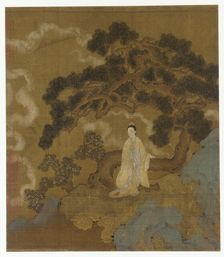 Lady Under a Gnarled Pine Tree, Ming dynasty, 16th century. Creator: Unknown