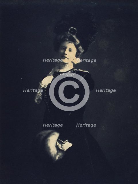 Lady with muff, c1900. Creator: Mathilde Weil.