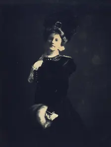 Lady with muff, c1900. Creator: Mathilde Weil