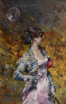 Lady with a Guitar, c1873. Creator: Giovanni Boldini