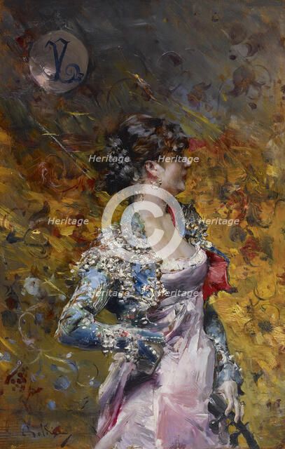 Lady with a Guitar, c1873. Creator: Giovanni Boldini.