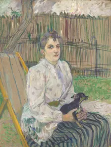 Lady with a Dog, 1891. Creator: Henri de Toulouse-Lautrec