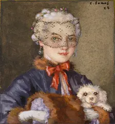Lady with a Dog, 1928. Artist: Konstantin Somov