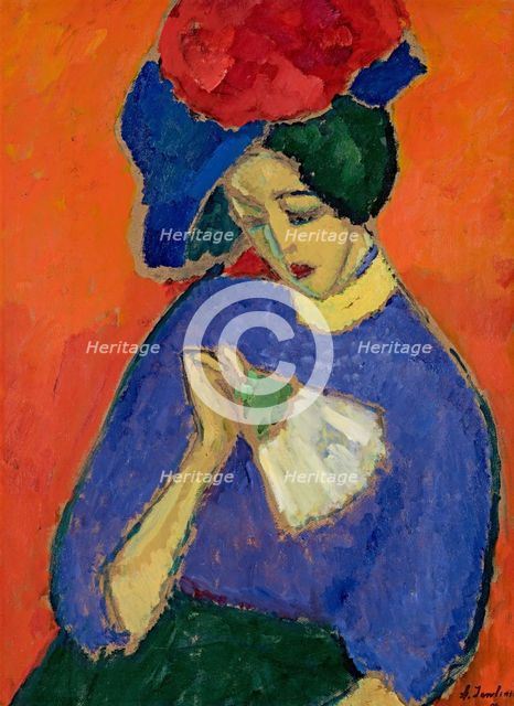 Lady with a Fan, 1909. Creator: Javlensky, Alexei, von (1864-1941).