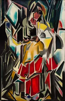 Lady with a fan, 1913-1915