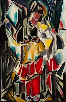 Lady with a fan, 1913-1915