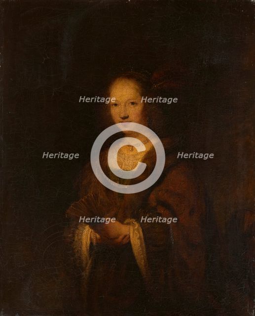 Lady with a Fan, c1746. Creator: Sir Joshua Reynolds.