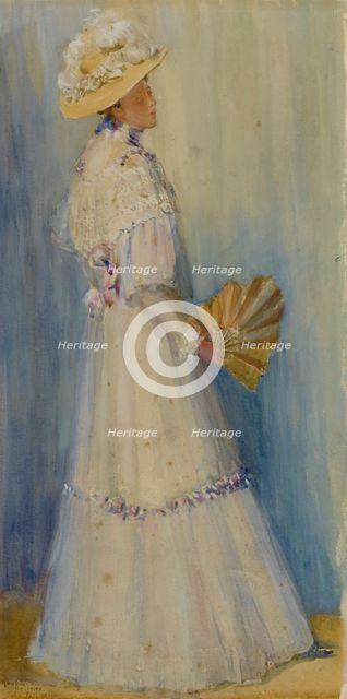 Lady with a Fan, late 19th-early 20th century. Creator: Rhoda Holmes Nicholls.