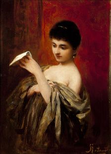 Lady with a Letter, c1895. Creator: Apolinary Kotowicz