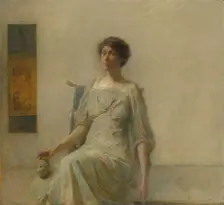 Lady with a Mask, 1911. Creator: Thomas W Dewing