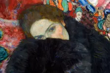 Lady with a Muff, 1916-1917. Detail. Creator: Gustav Klimt