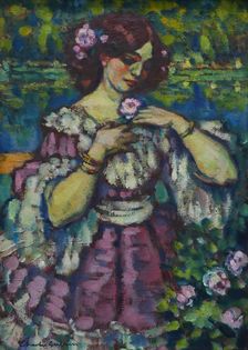 Lady with a Rose, 1901. Creator: Charles Guerin