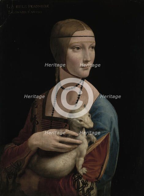 Lady with an Ermine-Portrait of Cecilia Gallerani (ca. 1473-1536), c1490. Creator: Leonardo da Vinci.