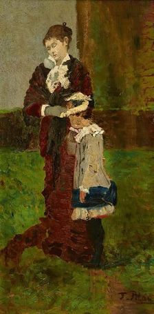 Lady with Child, 1881. Creator: Tina Blau