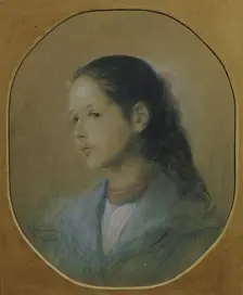 Lady with coral necklace, 1898. Creator: Adalbert Franz Seligmann