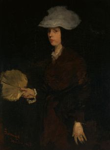 Lady with Fan, 1873. Creator: Frank Duveneck