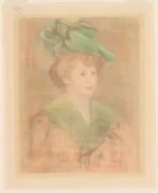 Lady with Green Hat (Mlle. Dieterle?), late 19th-early 20th century. Creator: Pierre-Auguste Renoir