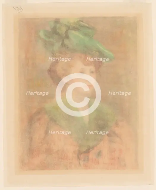 Lady with Green Hat (Mlle. Dieterle?), late 19th-early 20th century. Creator: Pierre-Auguste Renoir.