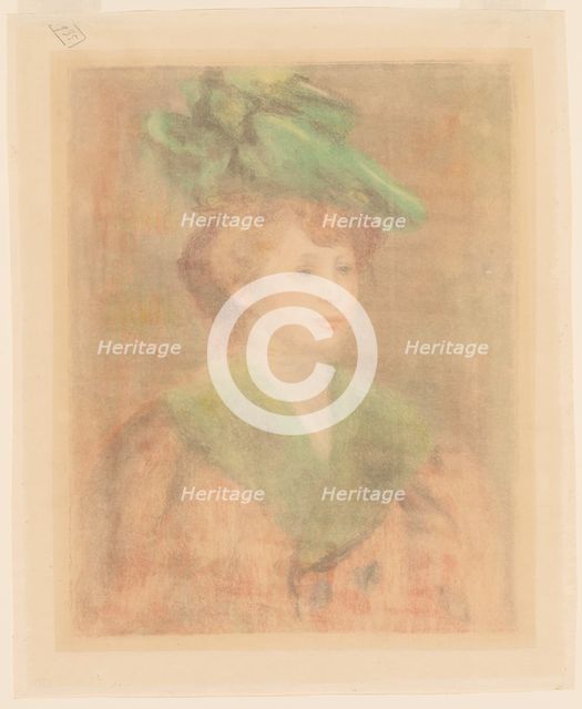 Lady with Green Hat (Mlle. Dieterle?), late 19th-early 20th century. Creator: Pierre-Auguste Renoir.