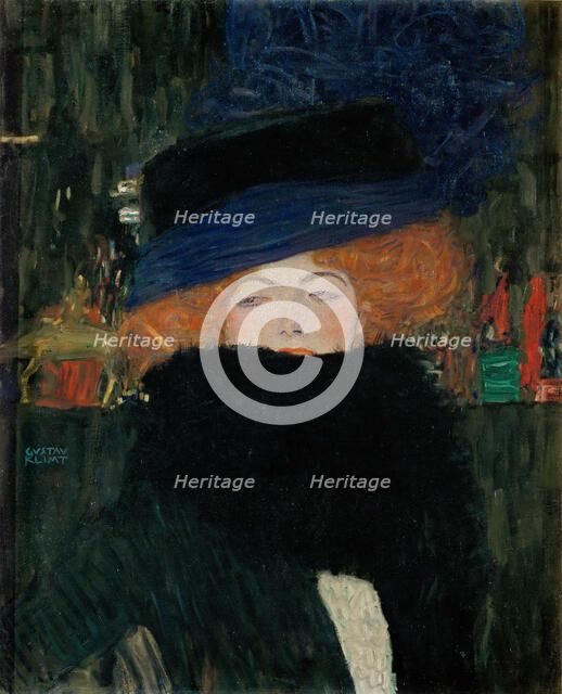 Lady with Hat and Feather Boa, 1909.