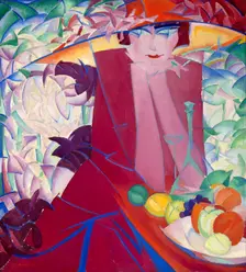 Lady with Large hat in Summer House, 1913
