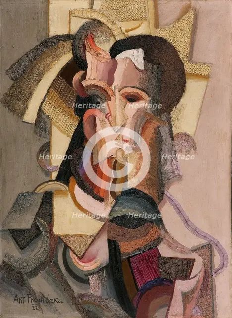 Lady with Straw Hat, 1922. Creator: Procházka, Antonin (1882-1945).