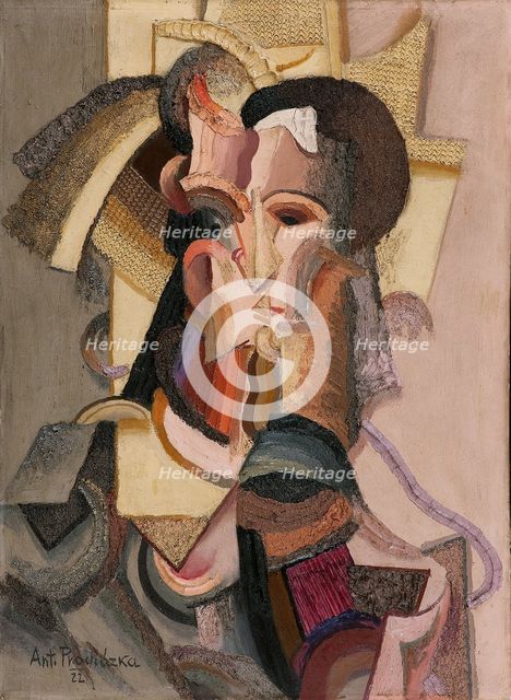 Lady with Straw Hat, 1922. Creator: Procházka, Antonin (1882-1945).