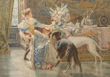 Lady with Two Dogs