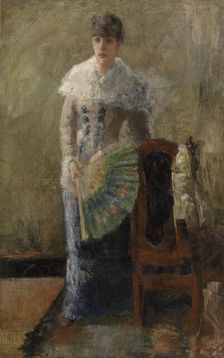 Lady with the Fan, 1880 or 1881. Creator: James Ensor