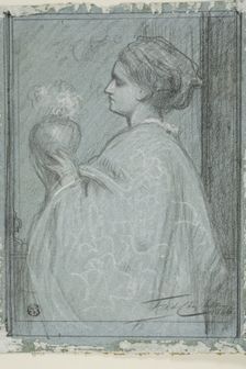 Lady with Vase, 1865. Creator: Frederic Leighton