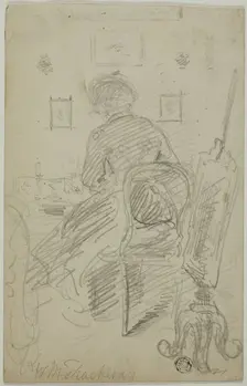 Lady Writing (Back View), n.d. Creator: William Makepeace Thackeray