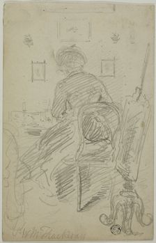 Lady Writing (Back View), n.d. Creator: William Makepeace Thackeray