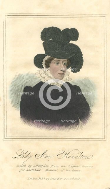 Lady Anne Hamilton, 1820. Artist: Anon