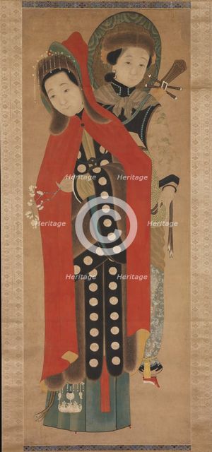 Lady and Attendant, 19th century. Creator: Unknown.
