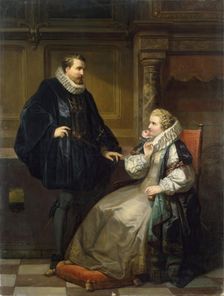 Lady and Gentleman, 1857. Creator: Corneille Jean Antoine Seghers