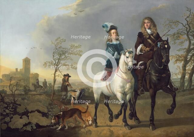 Lady and Gentleman on Horseback, c. 1655, reworked 1660/1665. Creator: Aelbert Cuyp.