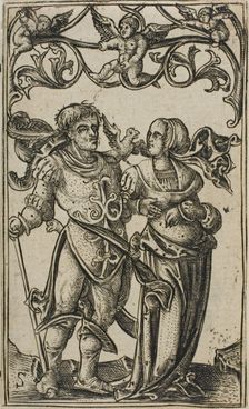 Lady and Gentleman Walking to the Right, 1500/25. Creator: Master S