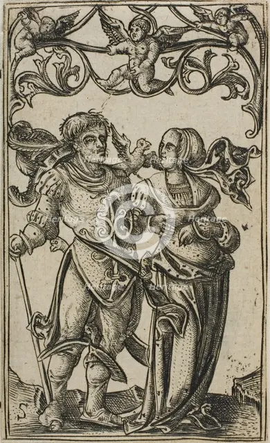 Lady and Gentleman Walking to the Right, 1500/25. Creator: Master S.