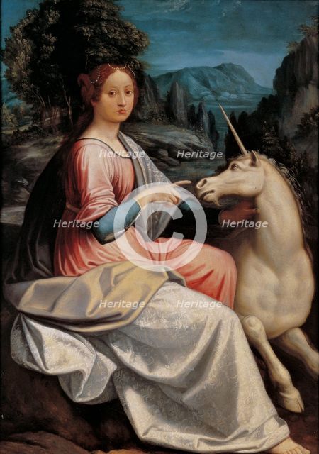 Lady and the Unicorn, 1534-1540. Creator: Longhi, Luca (1507-1580).