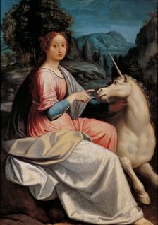 Lady and the Unicorn, 1534-1540. Creator: Longhi, Luca (1507-1580)