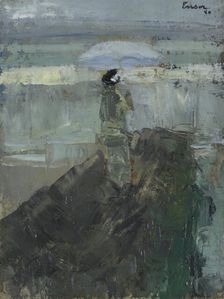 Lady at the Breakwater, 1880. Creator: James Ensor