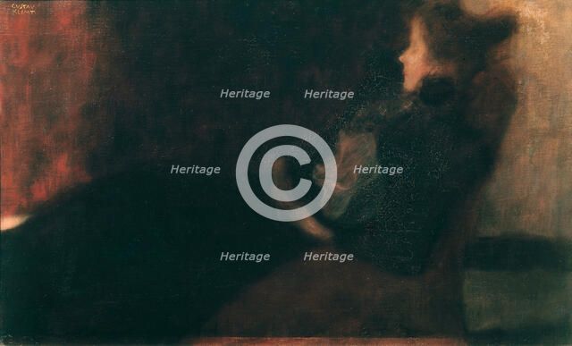 Lady at the Fireplace. Artist: Klimt, Gustav (1862-1918)