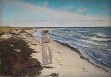 Lady at Karrebæksminde Beach, Zealand, 1898. Creator: Laurits Andersen Ring